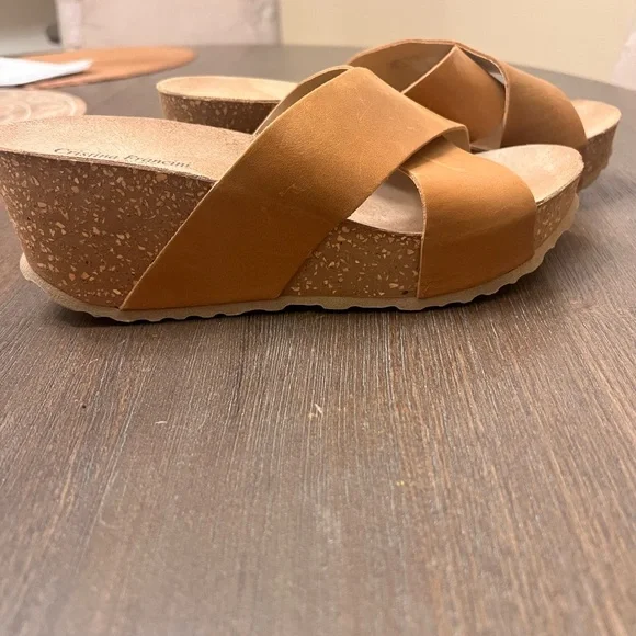 Cristina Francini made in Italy Brown Wedge Sandals!👡 - Picture 6 of 6